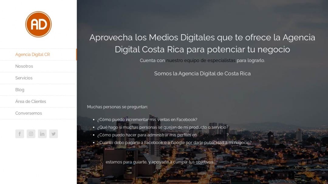 Screenshot of Publicidad Web.Cr's Website