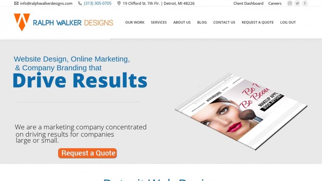 Screenshot of Ralph Walker Designs's Website
