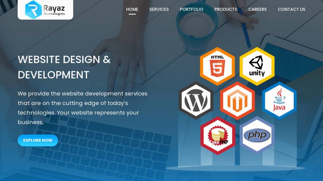 Screenshot of Rayaz Technologies's Website