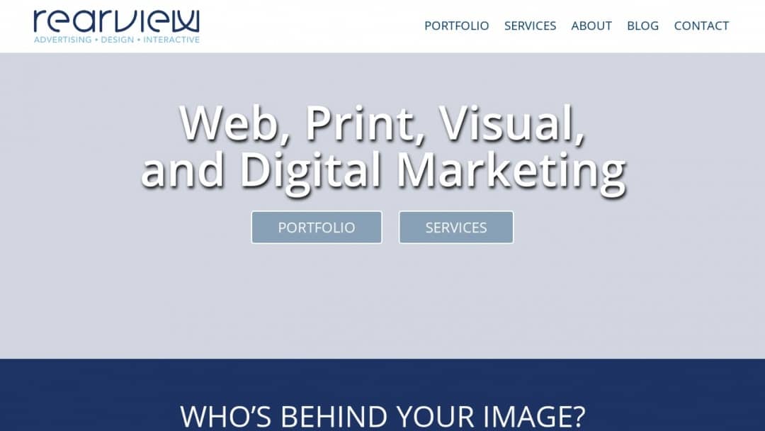 Screenshot of Rearview Advertising's Website