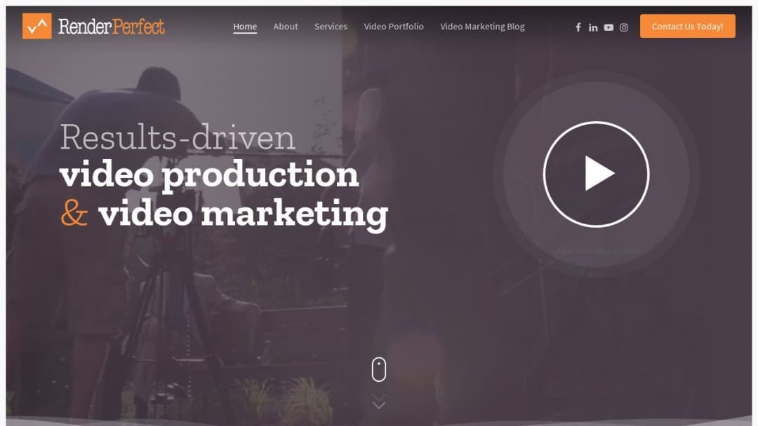 Screenshot of Render Perfect Productions Inc.'s Website