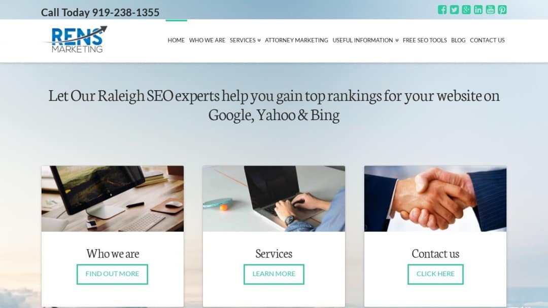 Screenshot of RENS Marketing's Website