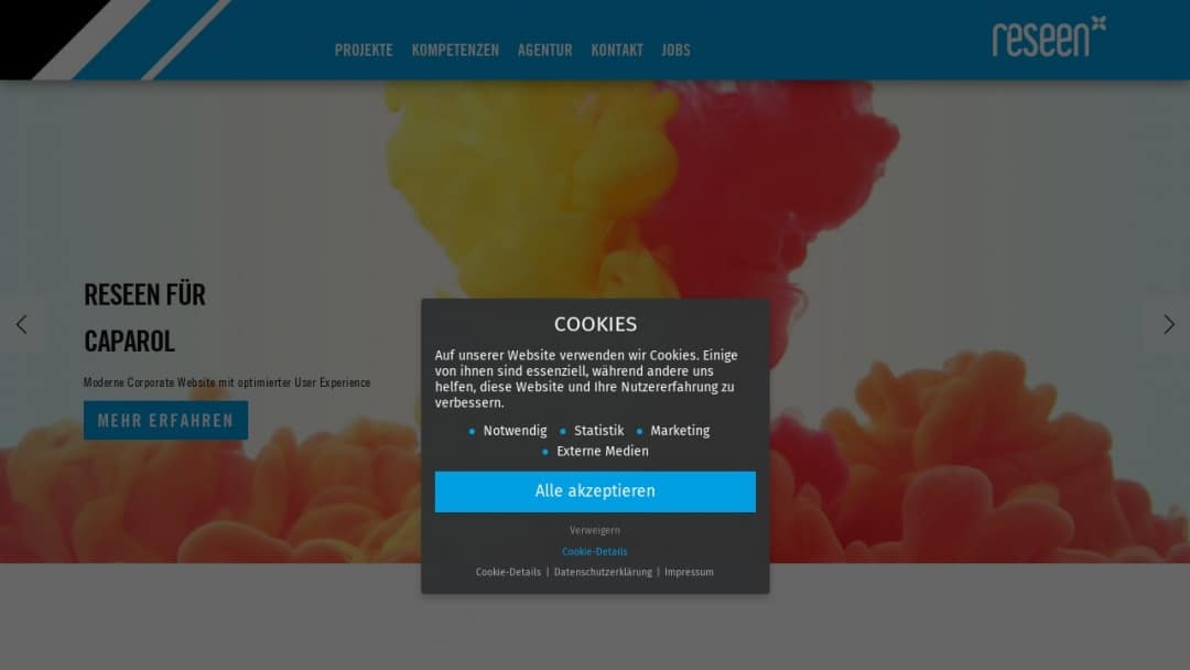 Screenshot of Reseen GmbH's Website