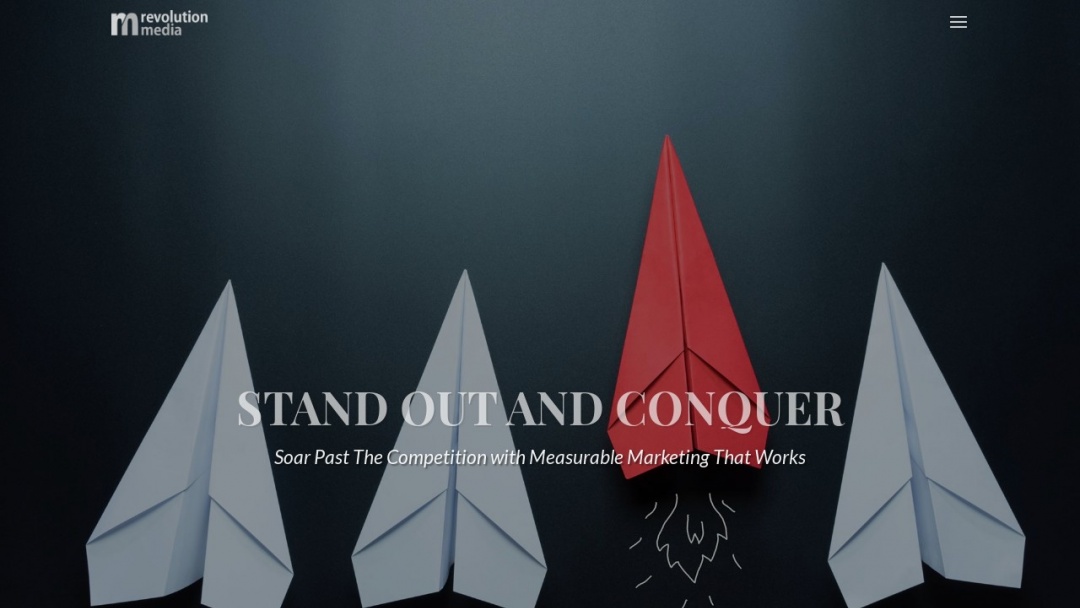 Screenshot of Revolution Media's Website