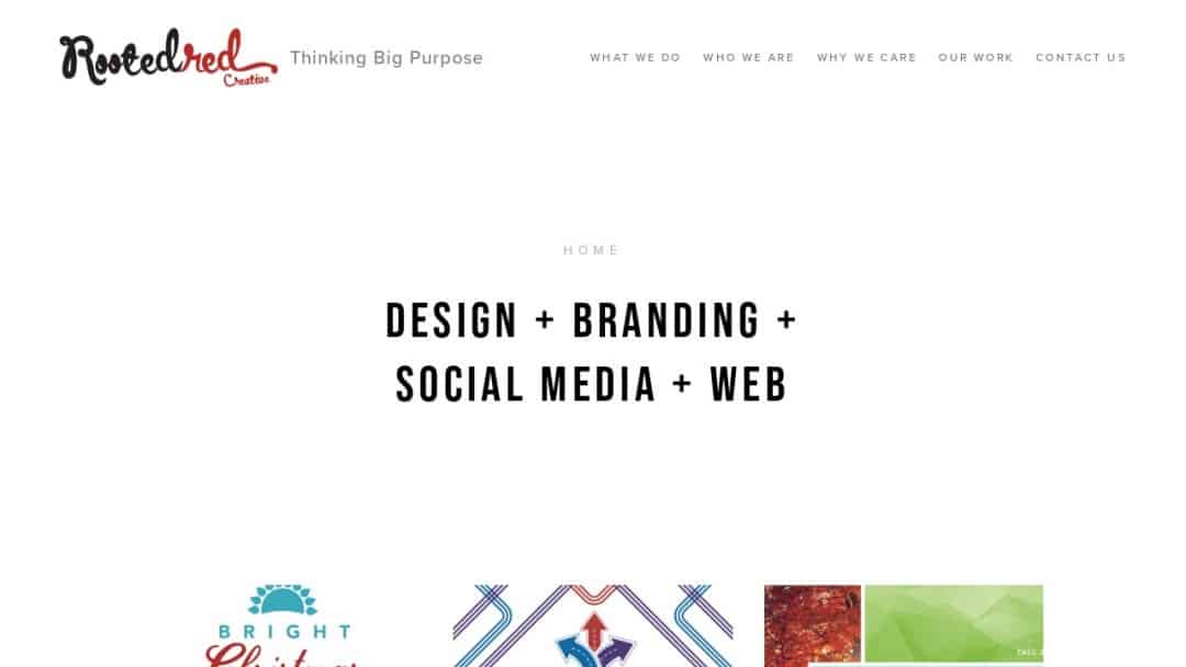Screenshot of Rooted Red Creative's Website