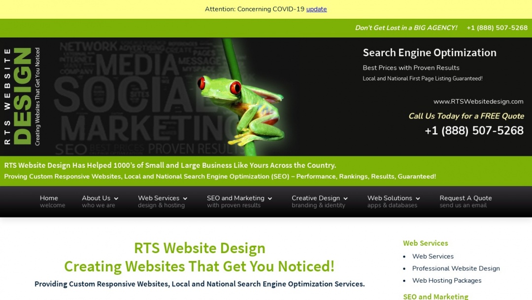 Screenshot of RTS Website Design's Website