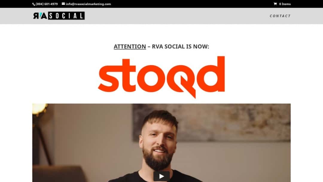 Screenshot of RVA Social Marketing's Website