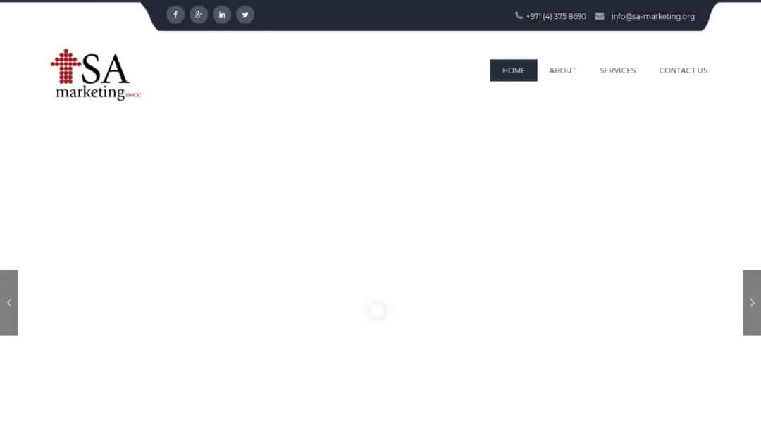 Screenshot of SA Marketing's Website