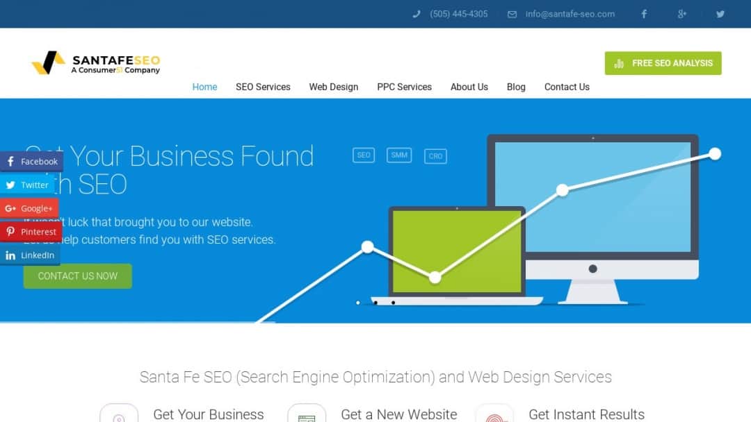 Screenshot of Santa Fe SEO & Web Design Services's Website