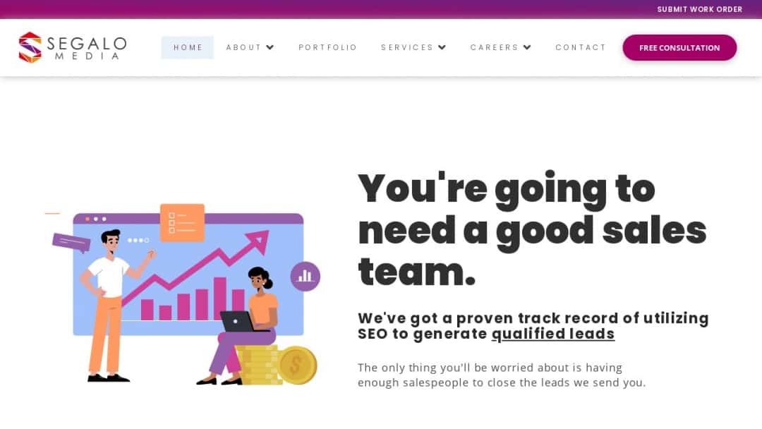 Screenshot of Segalo Media's Website