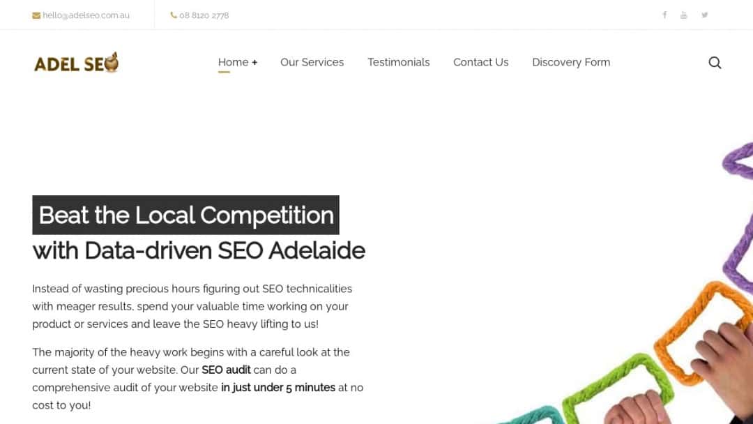 Screenshot of SEO Adelaide's Website