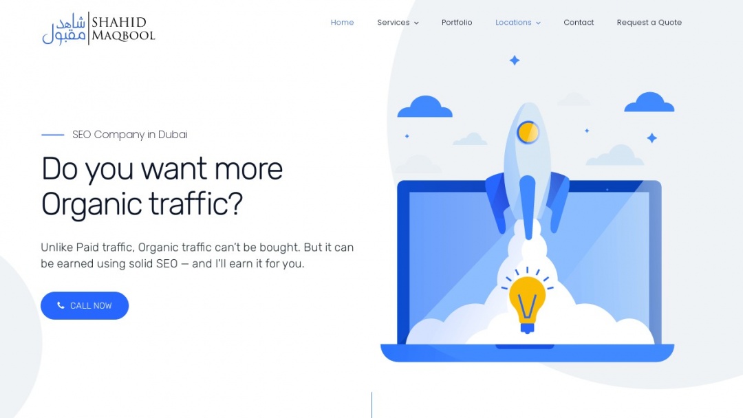 Screenshot of Shahid Maqbool's Website