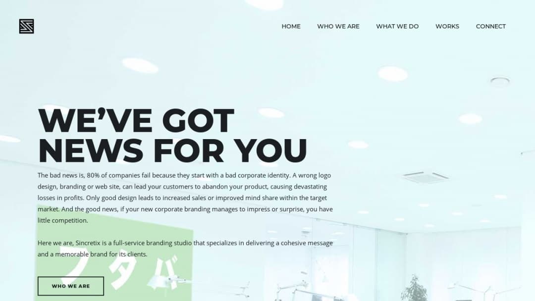 Screenshot of SINCRETIX DESIGN STUDIO's Website