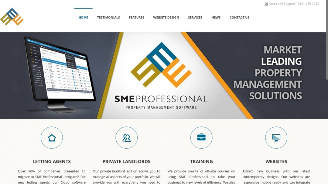 Screenshot of SME Professional's Website