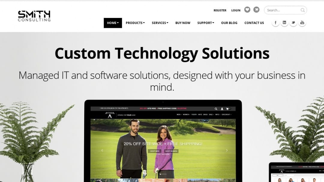 Screenshot of Smith Consulting's Website