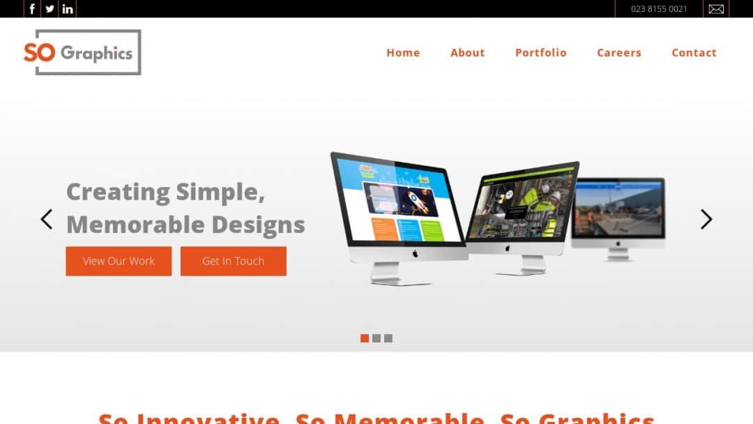 Screenshot of So Graphics's Website
