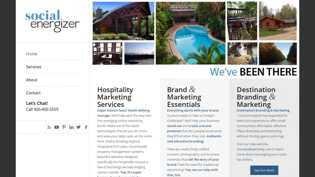 Screenshot of Social Energizer's Website