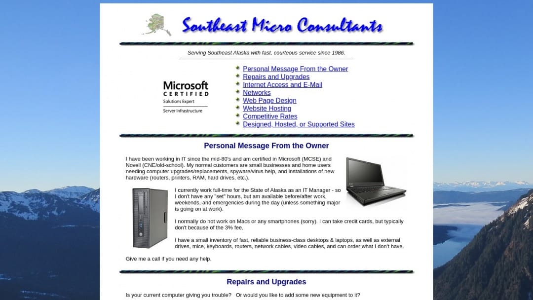 Screenshot of Southeast Micro Consultants's Website