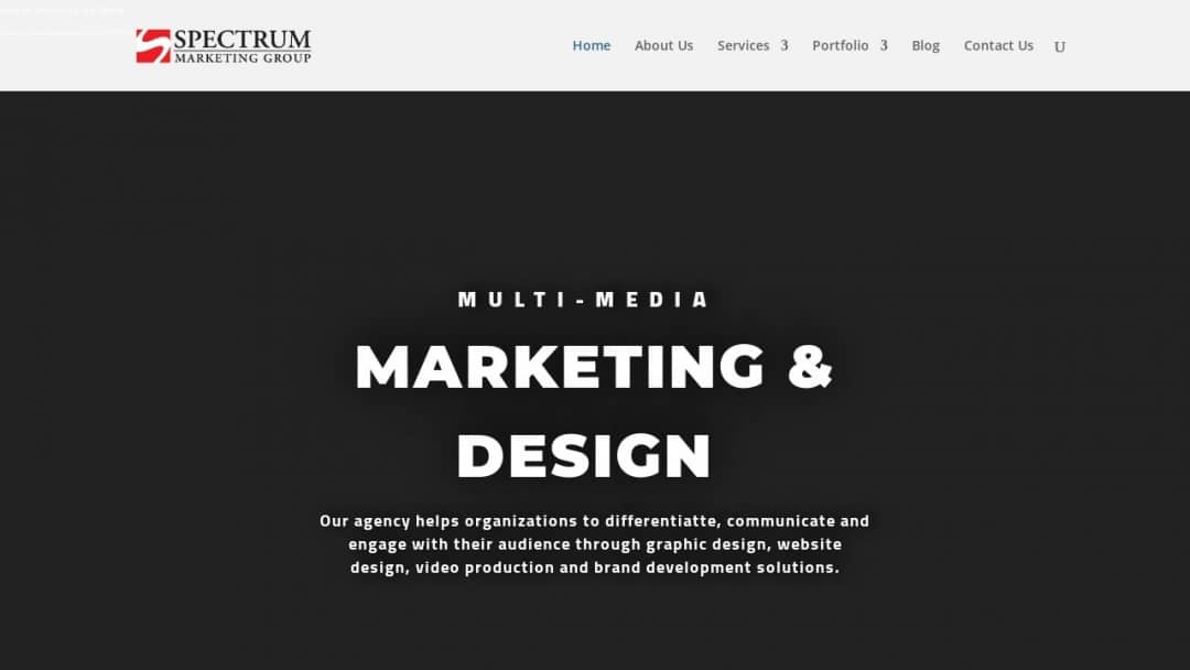 Screenshot of Spectrum Marketing Group's Website