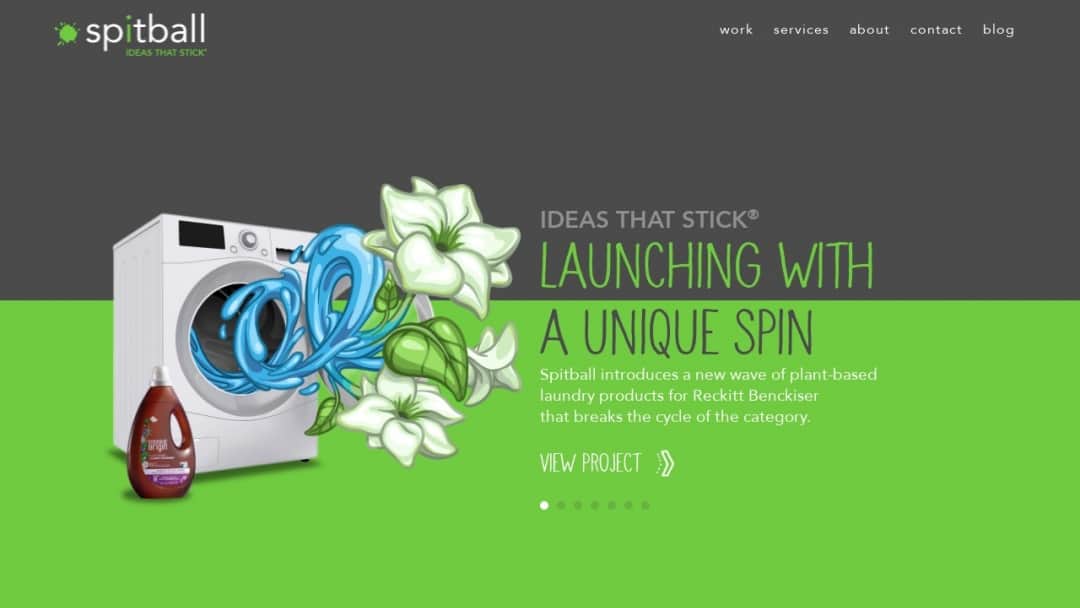 Screenshot of Spitball Advertising's Website