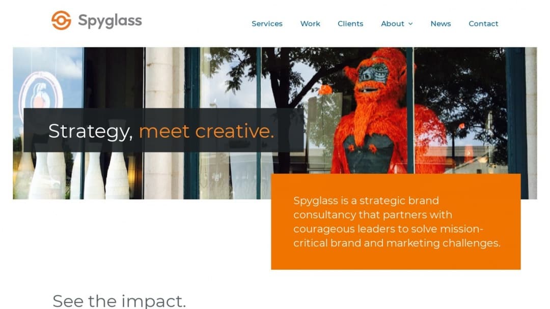 Screenshot of Spyglass's Website