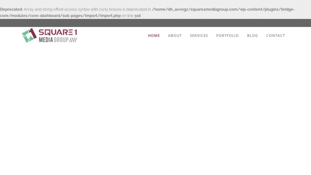 Screenshot of Square1 Media Group's Website