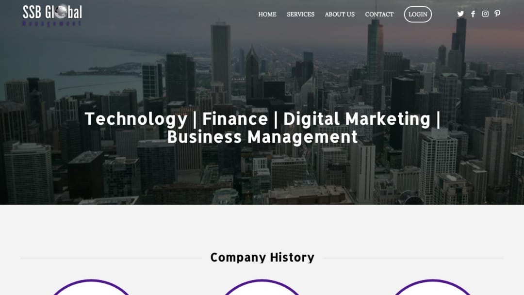 Screenshot of SSB Global Manage's Website