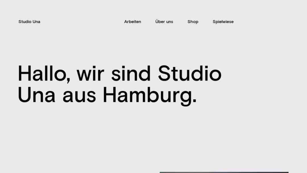 Screenshot of Studio Una's Website