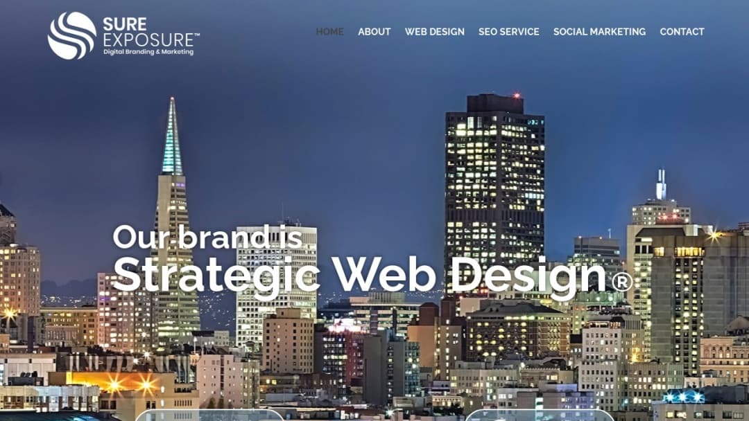 Screenshot of Sure Exposure's Website