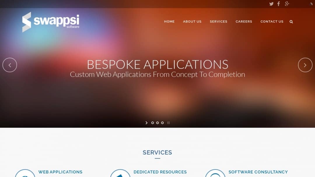 Screenshot of Swappsi Software's Website