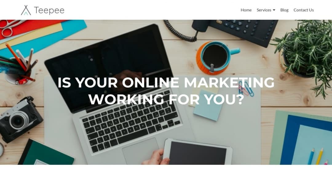 Screenshot of Teepee Digital's Website