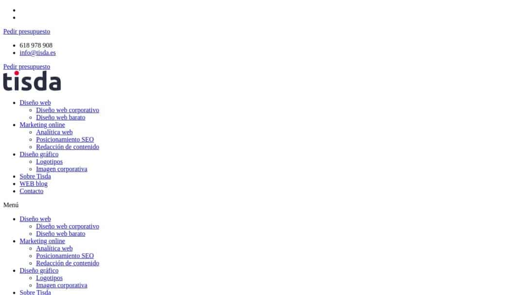 Screenshot of Tisda's Website