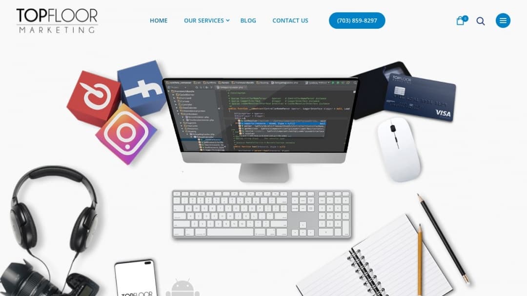 Screenshot of Top Floor Marketing's Website