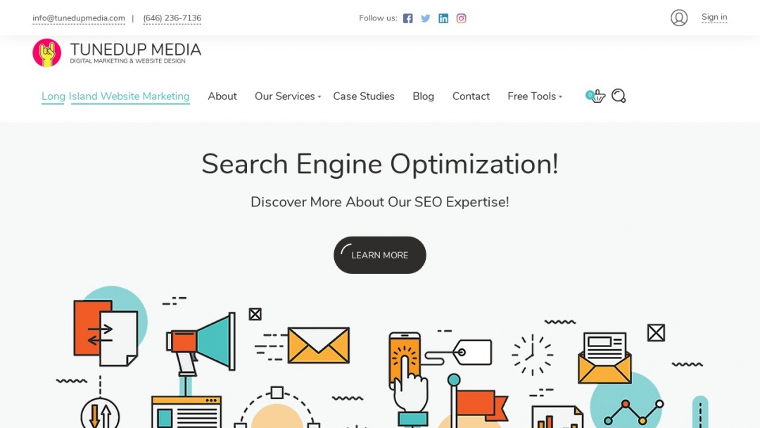 Screenshot of TunedUp Media's Website