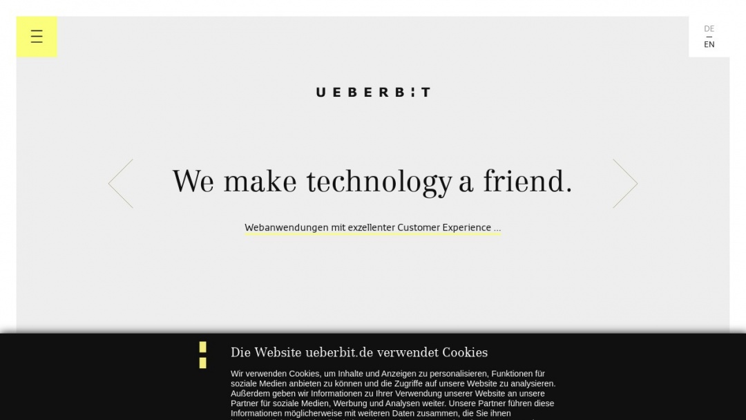 Screenshot of Ueberbit's Website