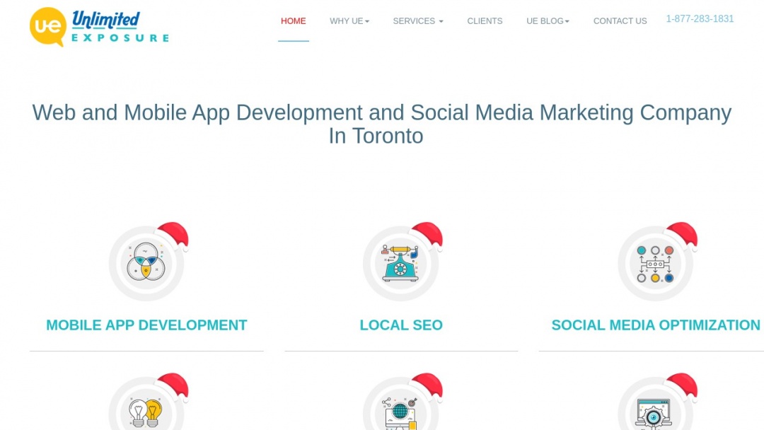 Screenshot of Unlimited Exposure Online's Website