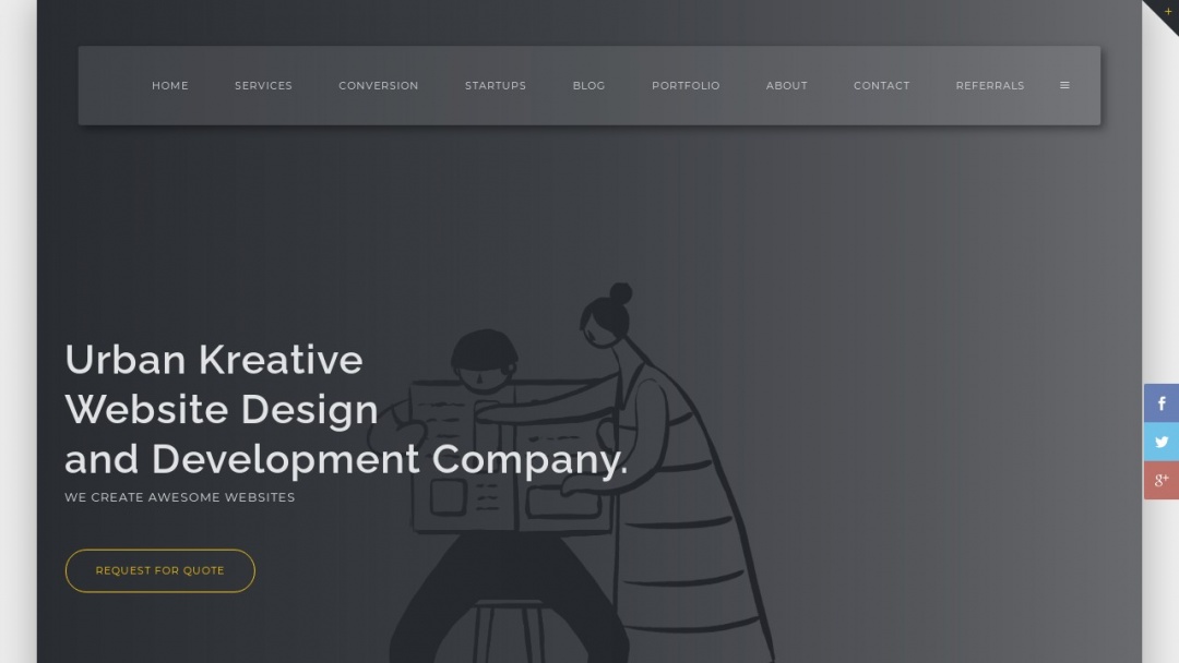 Screenshot of Urban Kreative's Website
