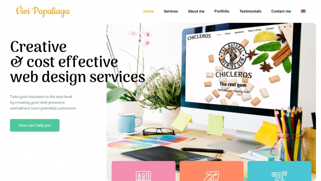 Screenshot of Vivi Papaliaga's Website