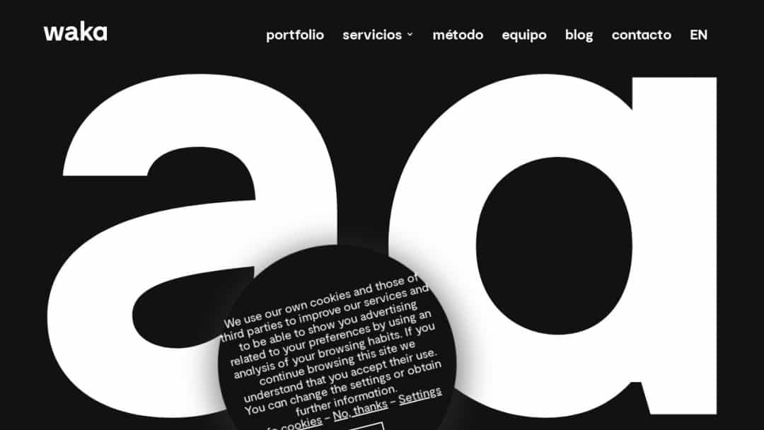 Screenshot of Waka's Website