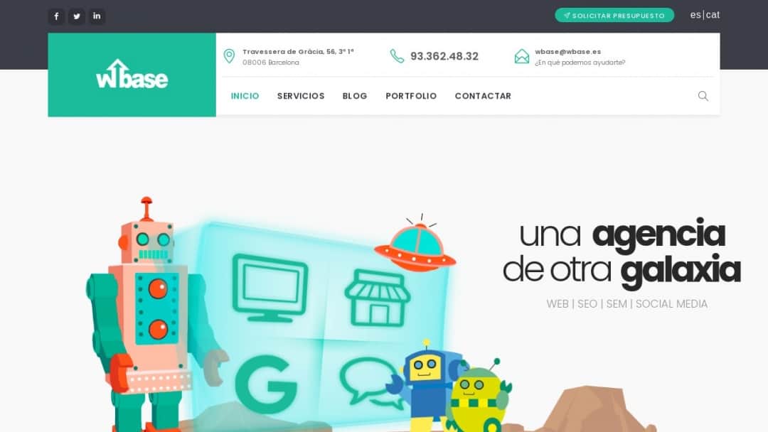 Screenshot of Wbase's Website