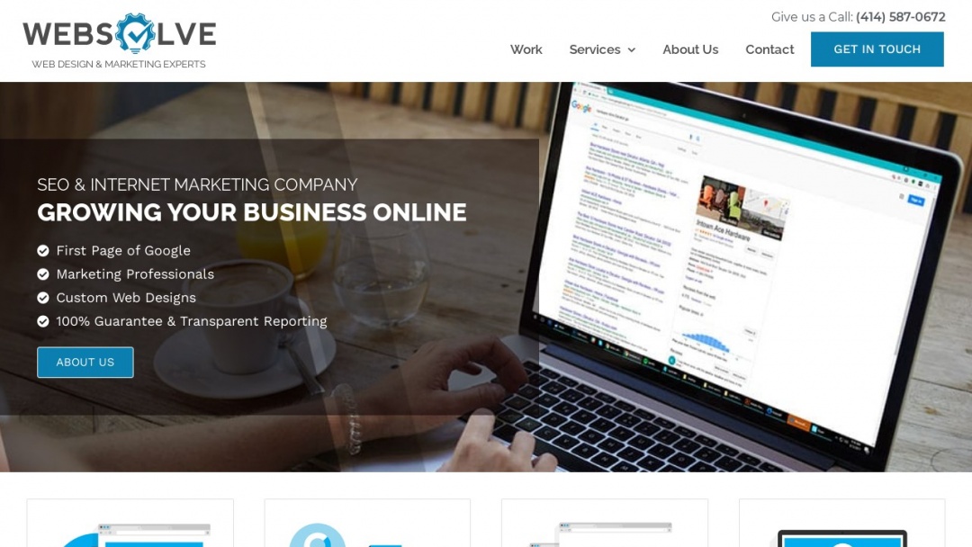 Screenshot of Websolve Marketing's Website