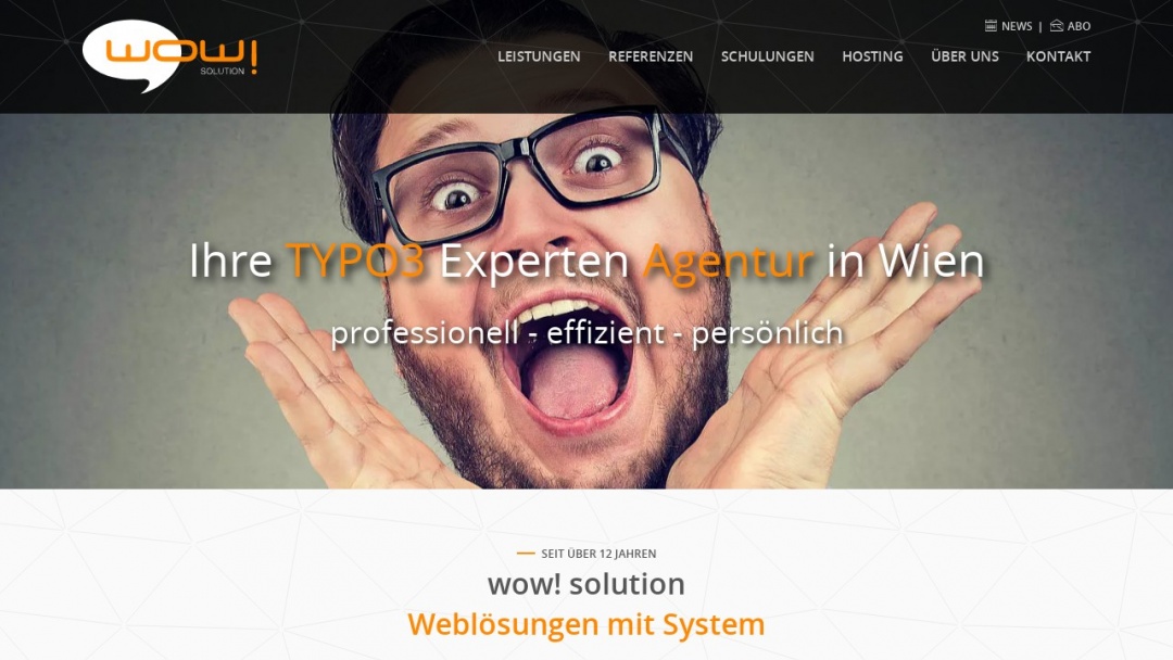 Screenshot of wow! solution's Website