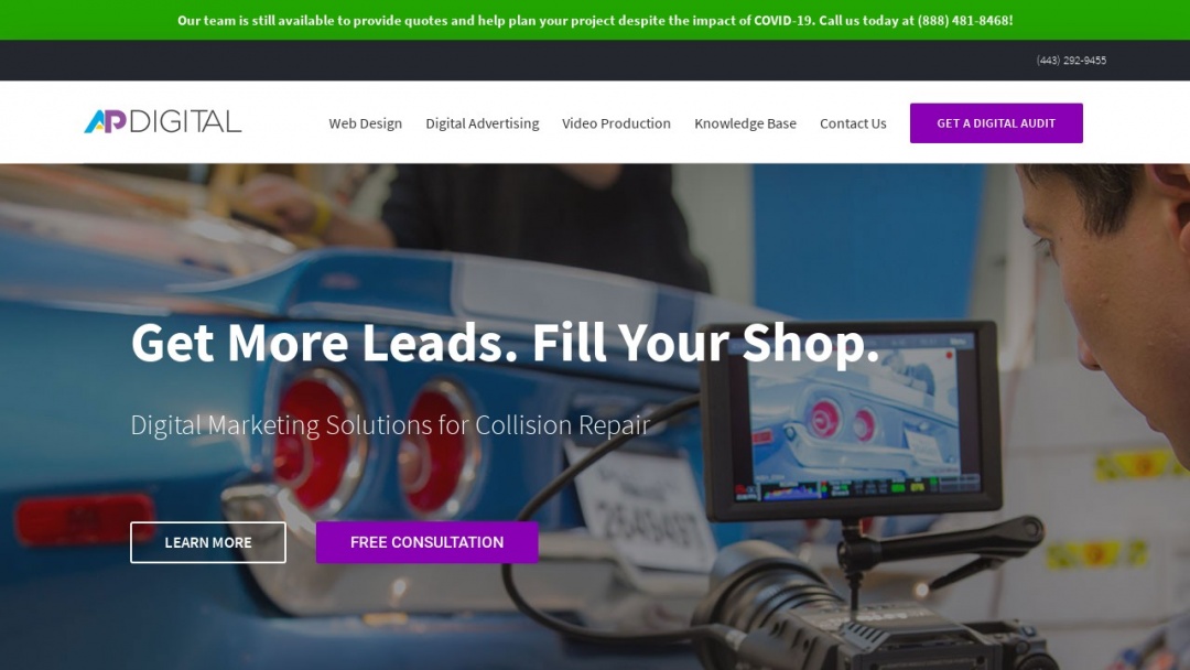 Screenshot of Absolute Perfection Media's Website