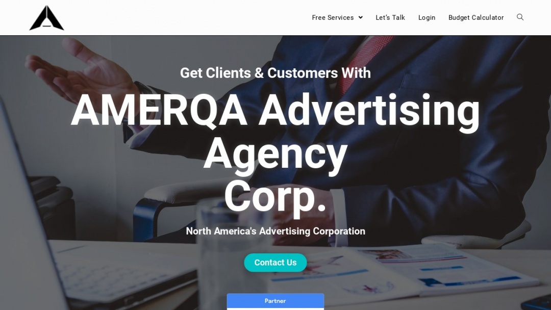 Screenshot of AMERQA Advertising Agency Corporation's Website