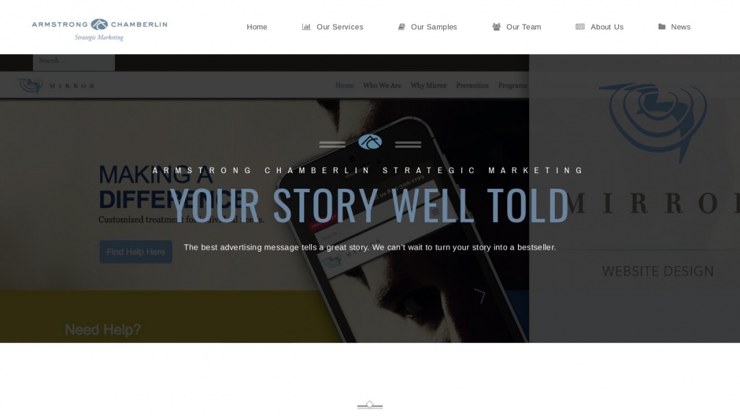 Screenshot of Armstrong Chamberlin Strategic Marketing's Website