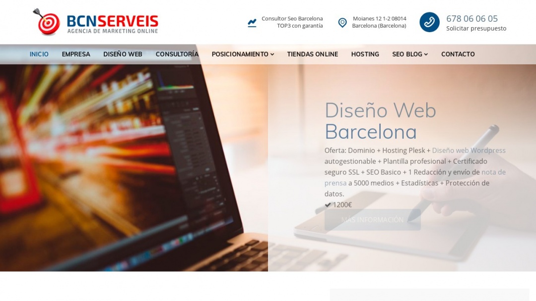 Screenshot of Bcnserveis Diseño Web's Website