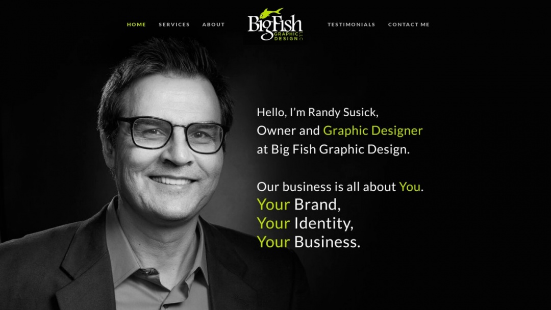 Screenshot of Big Fish Graphic Design LLC's Website