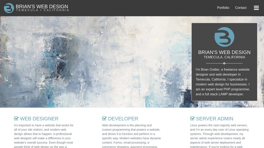 Screenshot of Brian's Web Design's Website