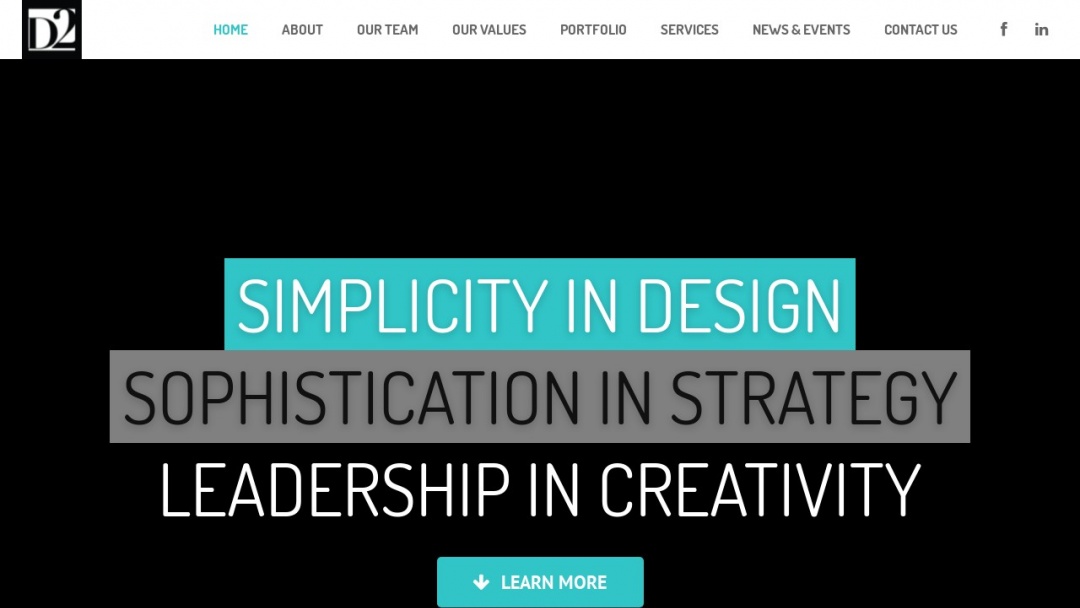 Screenshot of D2 Media Consultants's Website