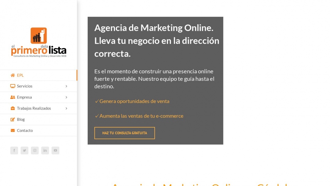 Screenshot of El Primero de la Lista S.L.'s Website